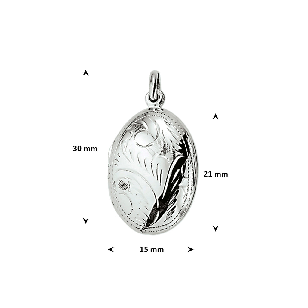 Medaillon-Gravur 21 mm rhodiniertes Silber