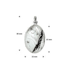Medaillon-Gravur 21 mm rhodiniertes Silber