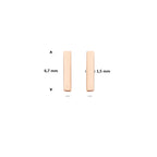 oorknoppen balkje 14K roségoud