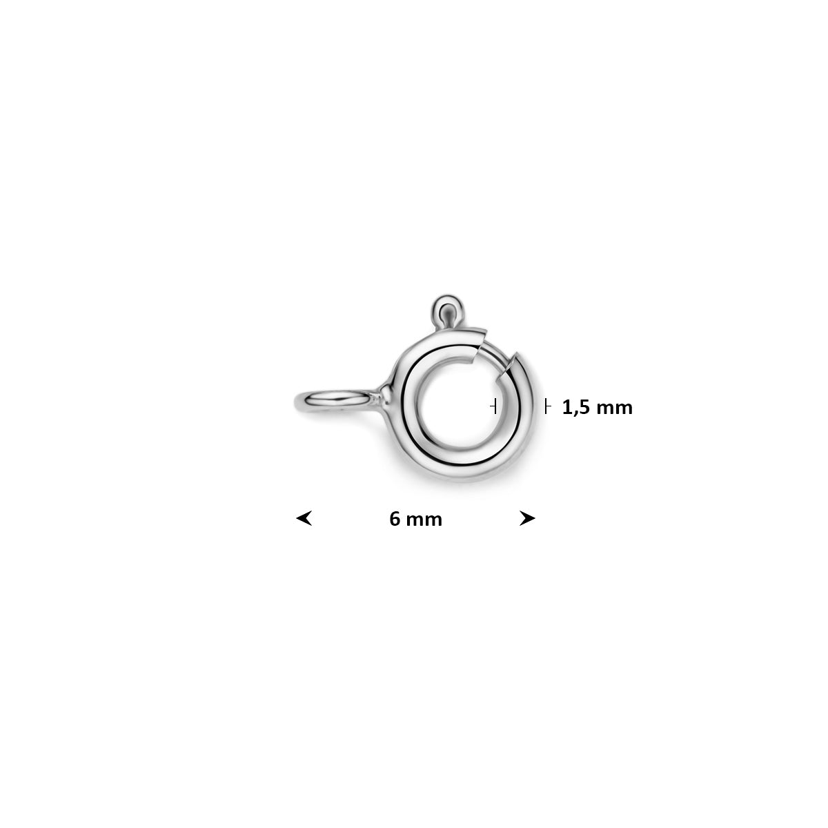 veerring 6 mm 14K witgoud