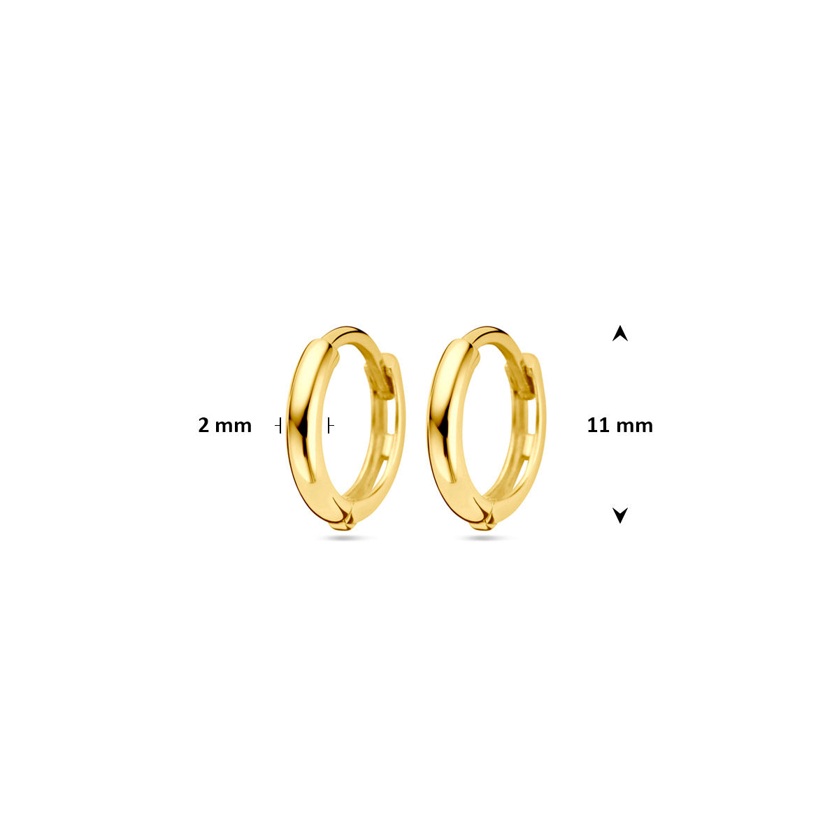 9k Klappcreolen 11 mm 9K gelb