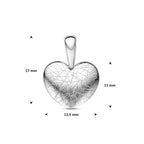 hanger hart gescratcht 11 mm zilver gerhodineerd