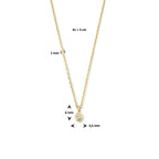 Halskette Zirkonia 41 + 3 cm 14K Gelbgold