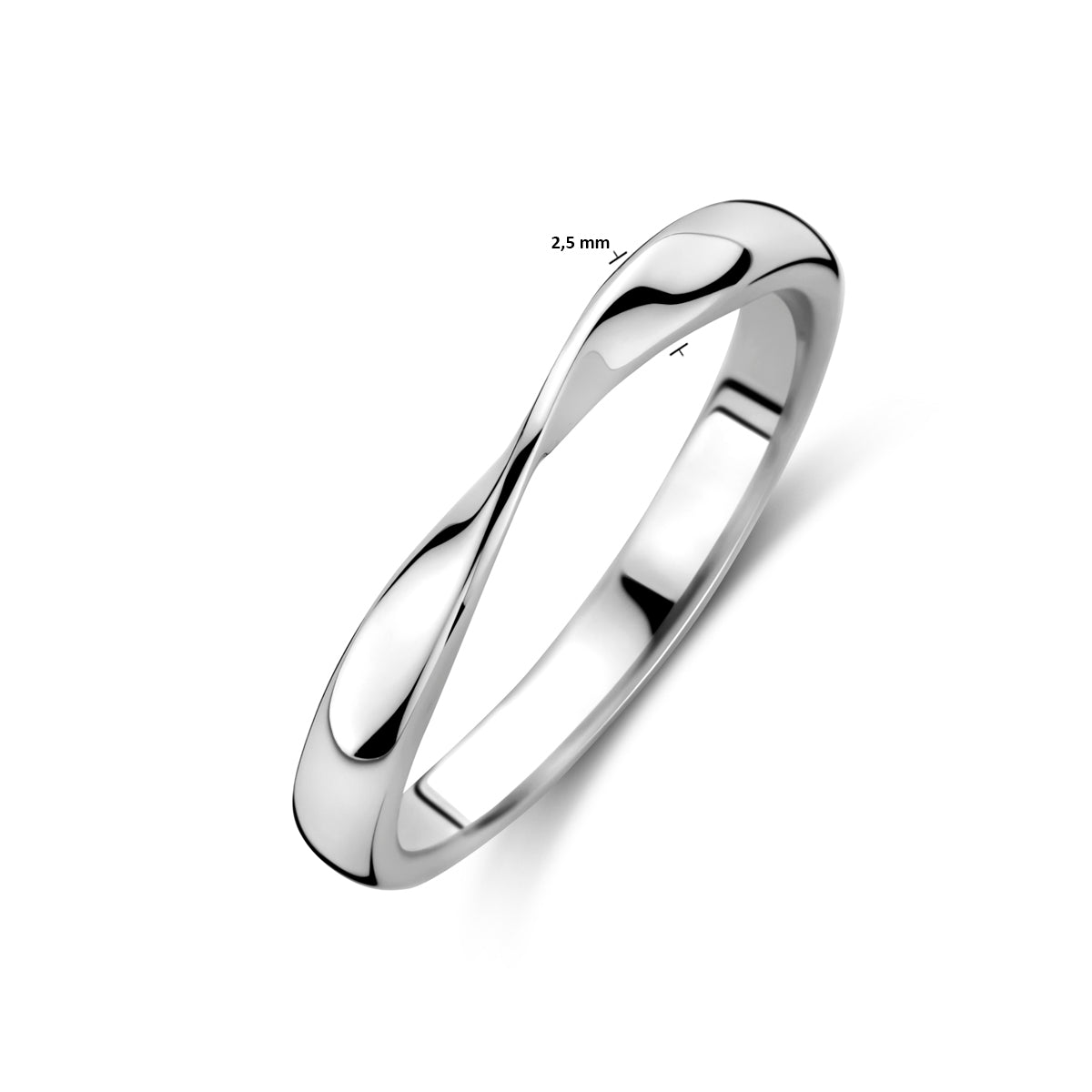 Ring gedrehtes Silber rhodiniert