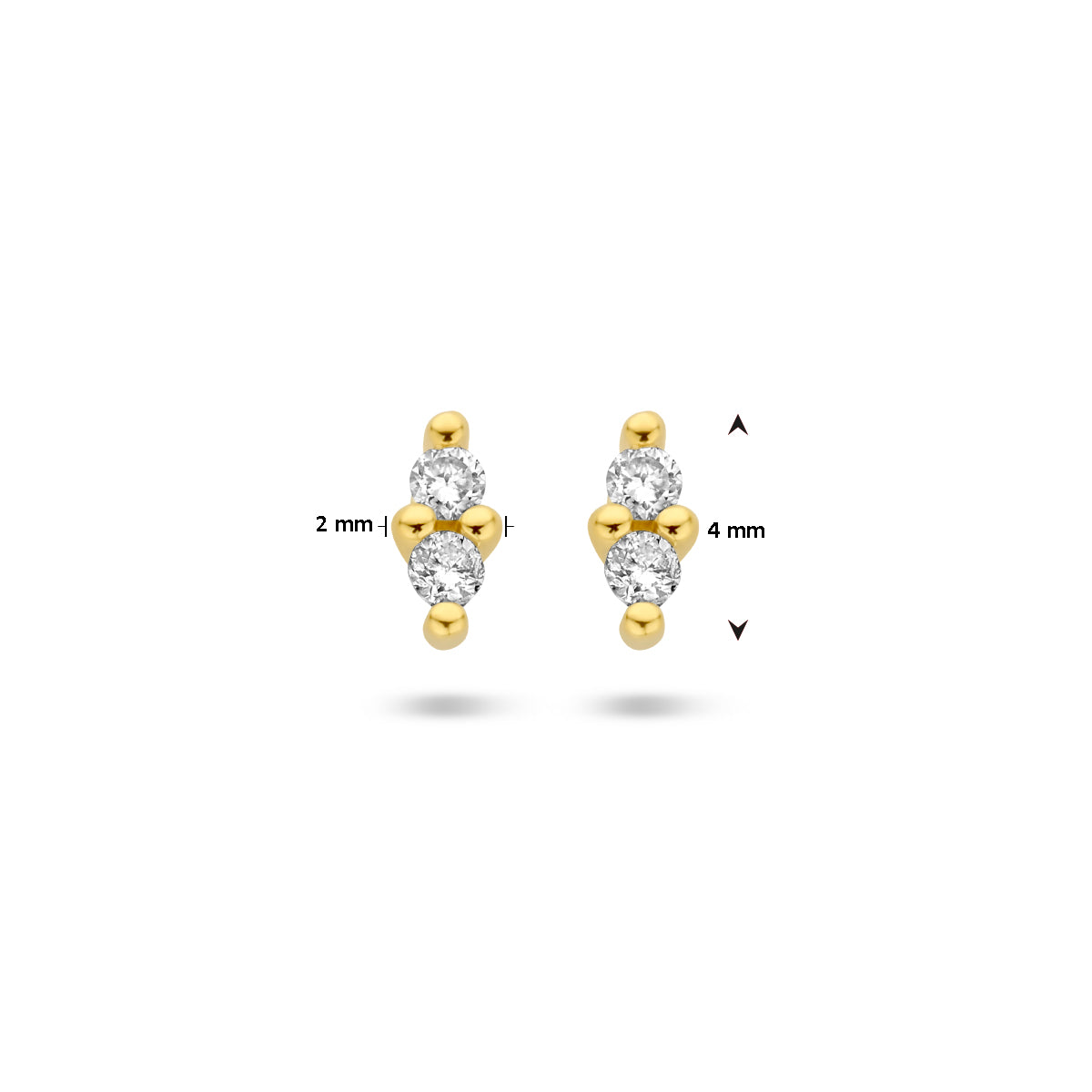 Ohrstecker Diamant 0,04 ct (2x 0,02 ct) h p1 14K Gelbgold