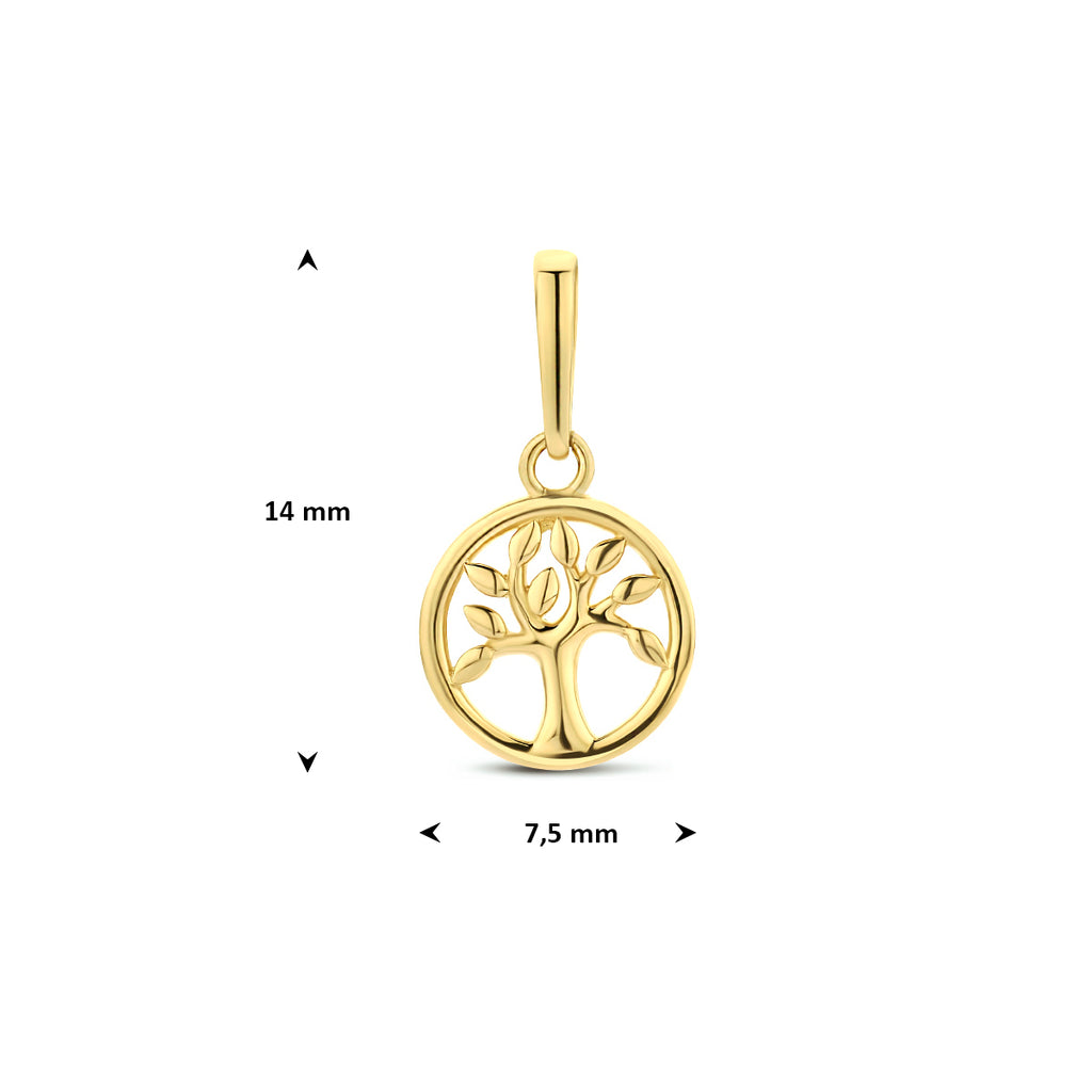 Anhänger Lebensbaum 7,5 mm 14K Gelbgold