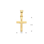 Anhänger Kreuz matt diamantiert 20 mm 14K Gelbgold