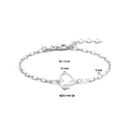 armband hart en infinity 16 + 3 cm zilver gerhodineerd