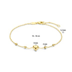 Armband Herz und Kügelchen 16 – 18 cm 14K Gelbgold