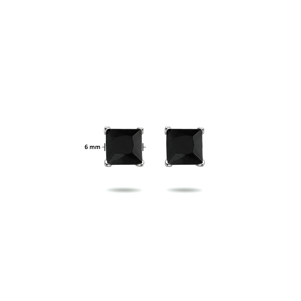 Ohrstecker schwarz Zirkonia Silber rhodiniert
