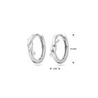 klapoorringen 12,5 mm zilver gerhodineerd