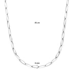 collier anker 6 mm 45 cm zilver gerhodineerd