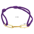 Armband Satin Lila 13 - 26 cm vergoldet (mit Gummi/Nylon/Leder)