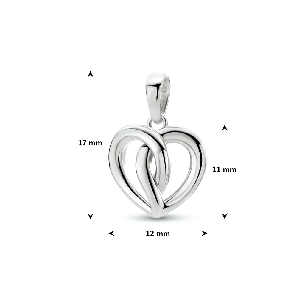 hanger hart zilver gerhodineerd