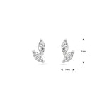 oorknoppen zirkonia zilver gerhodineerd