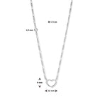 Halskette Herz 40 + 5 cm Silber rhodiniert