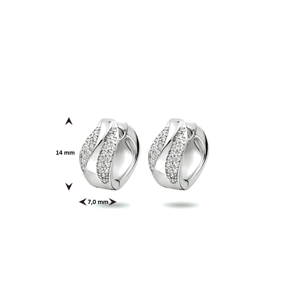klapoorringen zirkonia zilver gerhodineerd