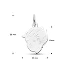 Anhänger Junge 15 mm rhodiniertes Silber