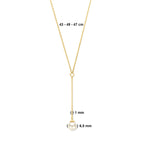 Y-collier parel 43 - 45 - 47 14K geelgoud