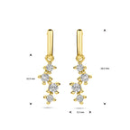 oorhangers zirkonia 14K geelgoud