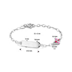 Gravurarmband Kleeblatt Emailleplatte 5,0 mm 11 + 2 cm Silber rhodiniert