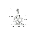 Anhänger Kleeblatt 10,5 mm Silber rhodiniert