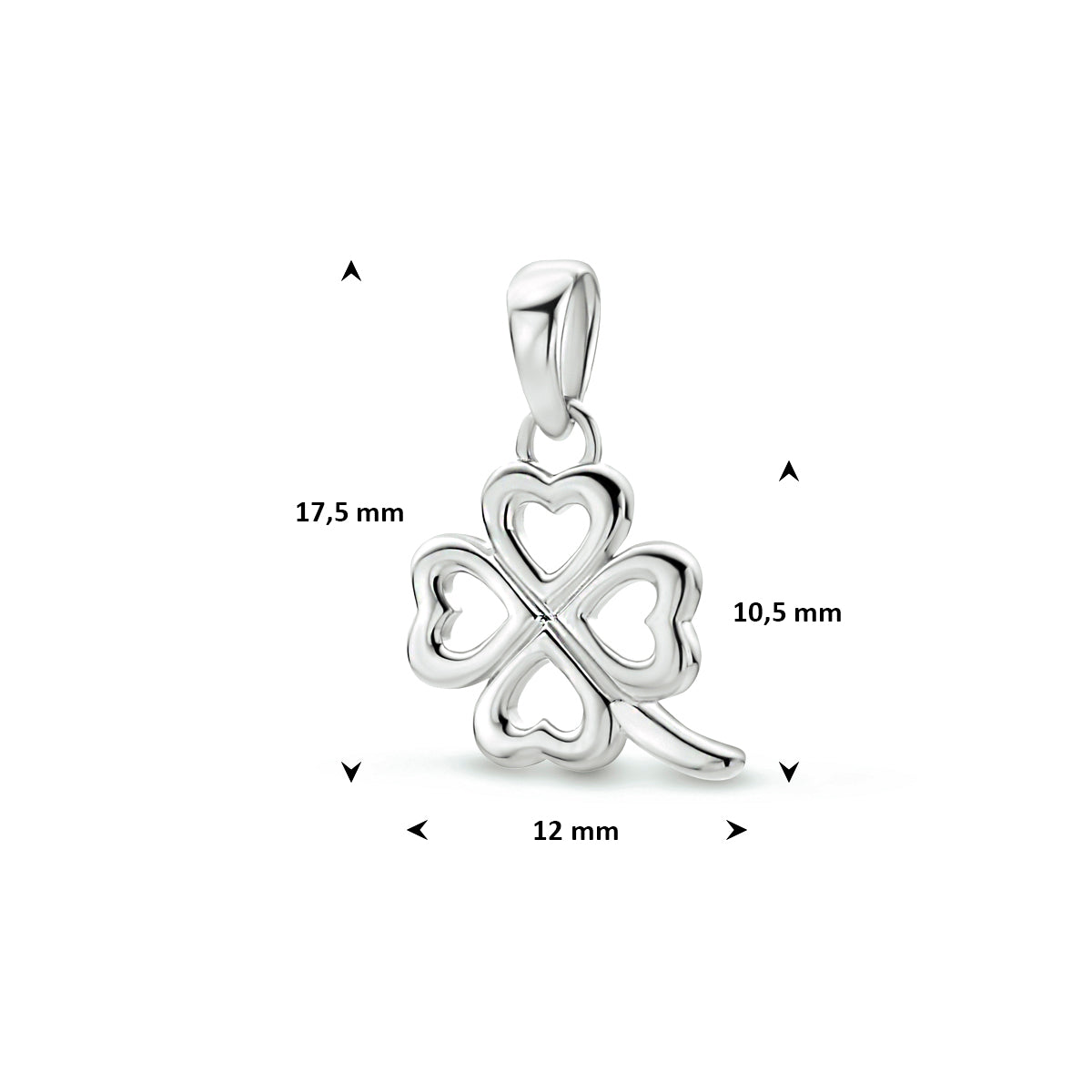 Anhänger Kleeblatt 10,5 mm Silber rhodiniert