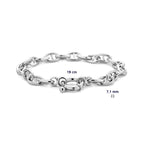 Armband Marine mit großem Federverschluss 7,1 mm 19 cm Silber rhodiniert