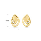 Ohrstecker Poly/matt Diamant 0,03 ct (2x 0,015 ct) h si 14K Gelbgold