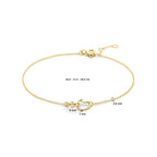armband hartjes 16,5 - 17,5 - 18,5 cm 14K geelgoud