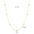 collier 42 - 45 cm 14K geelgoud - rondje,bolletje,ringetje,draad