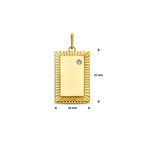graveerhanger diamant 0.01ct h p 20 mm 14K geelgoud