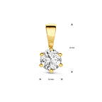 Anhänger Zirkonia 12 mm 14K Gelbgold
