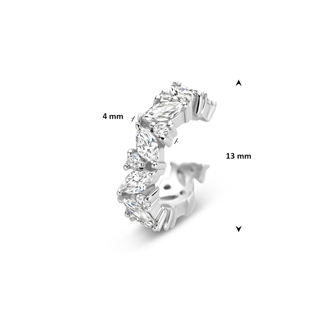 ear cuff zirkonia 13 mm zilver gerhodineerd