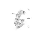 ear cuff zirkonia 13 mm zilver gerhodineerd