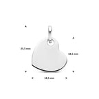 hanger hart 18,5 mm zilver gerhodineerd