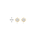 9k oorknoppen zirkonia 4,5 mm 9K geel