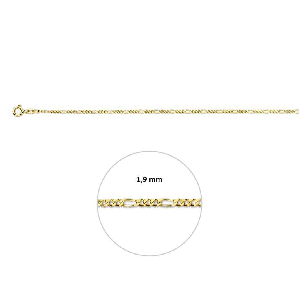 Fußkettchen Figaro 1,9 mm 14K Gelbgold