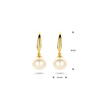 oorhangers parel franse haak 18 mm 14K geelgoud