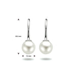 oorhangers franse haak parel zilver gerhodineerd