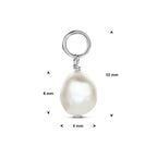 oorringhanger parel 10 mm zilver gerhodineerd