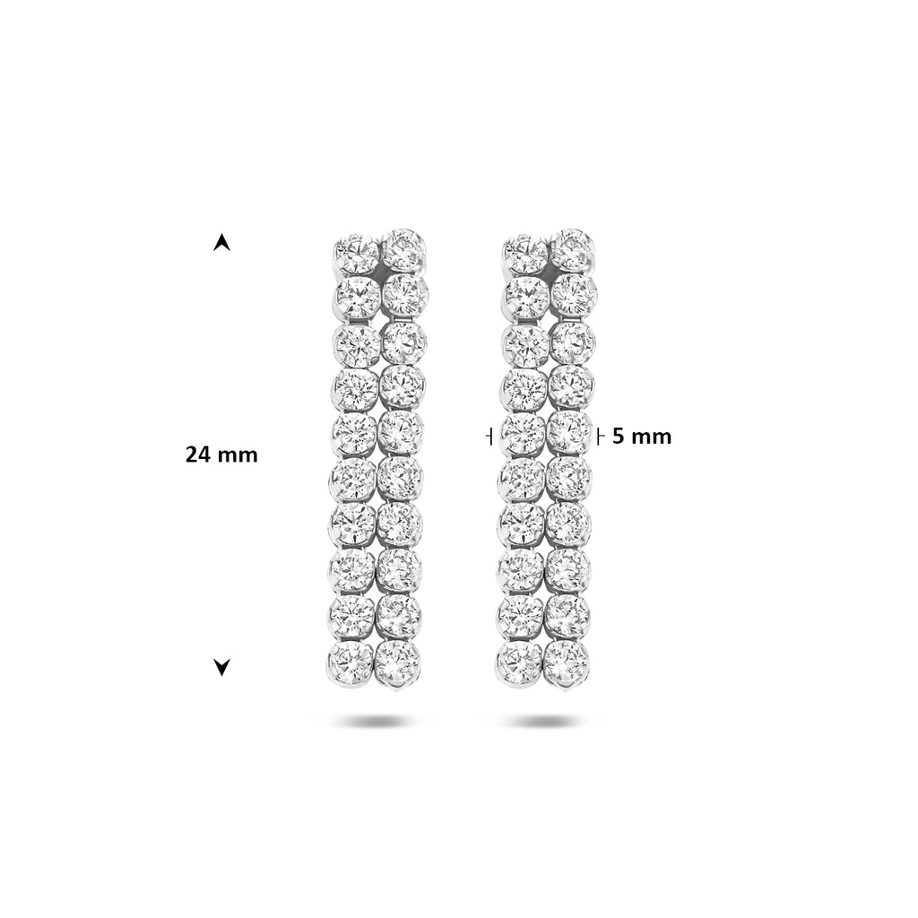 Ohrhänger Zirkonia 24 mm rhodiniertes Silber