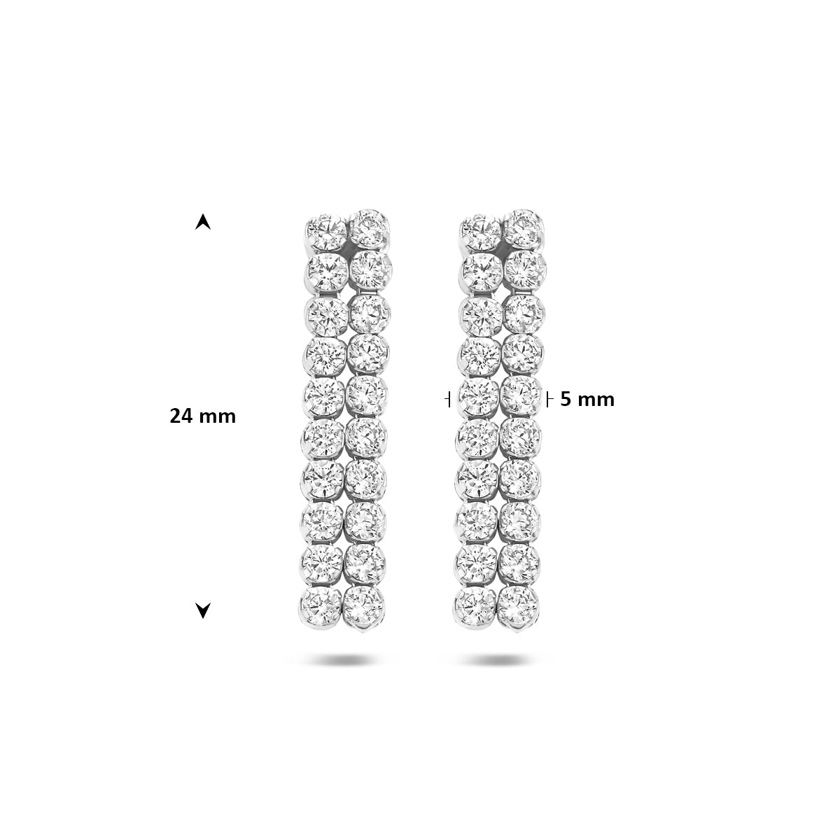 Ohrhänger Zirkonia 24 mm rhodiniertes Silber