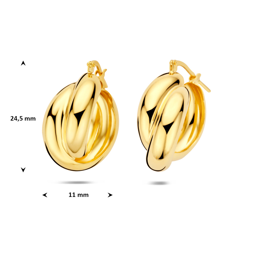 oorringen 24,5 mm 1 micron zilver verguld (geel)