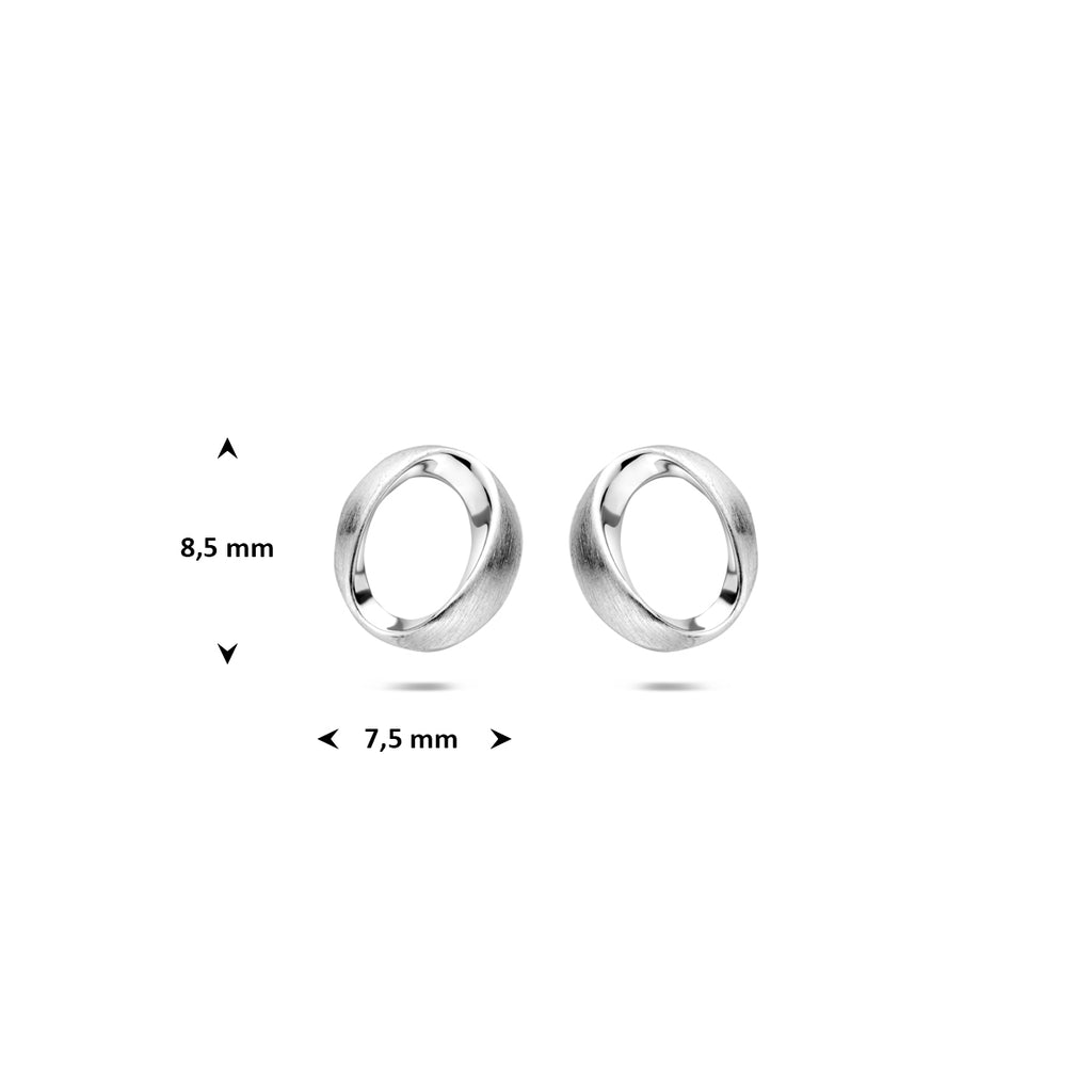 oorknoppen poli/mat 8,5 mm zilver gerhodineerd