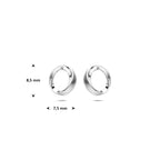 oorknoppen poli/mat 8,5 mm zilver gerhodineerd
