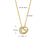 collier rondje en hartje lab grown diamant 0.09ct g vs 40 - 42 - 44 cm 14K geelgoud - rondje,bolletje,ringetje,draad
