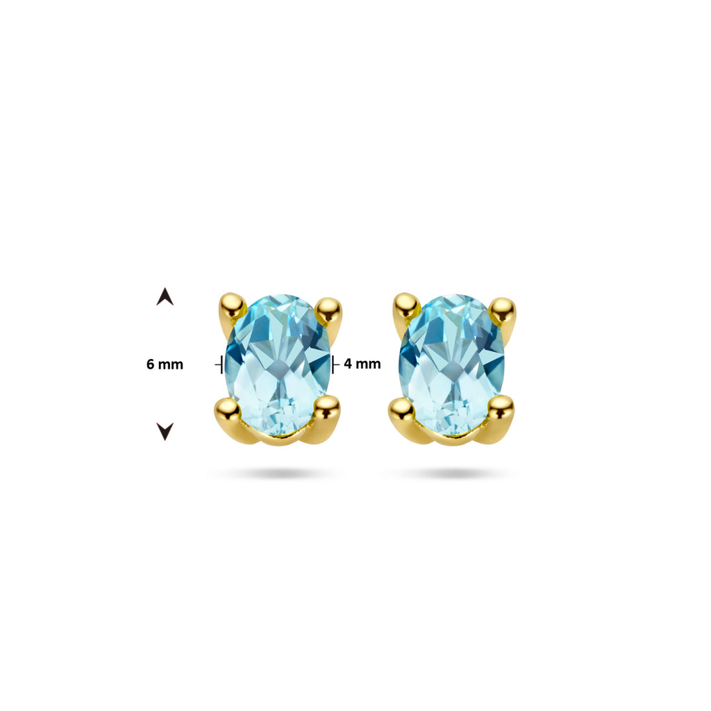 Ohrstecker Blautopas 14K Gelbgold