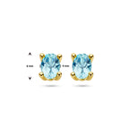 Ohrstecker Blautopas 14K Gelbgold