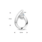 hanger druppel zirkonia 13 mm zilver gerhodineerd